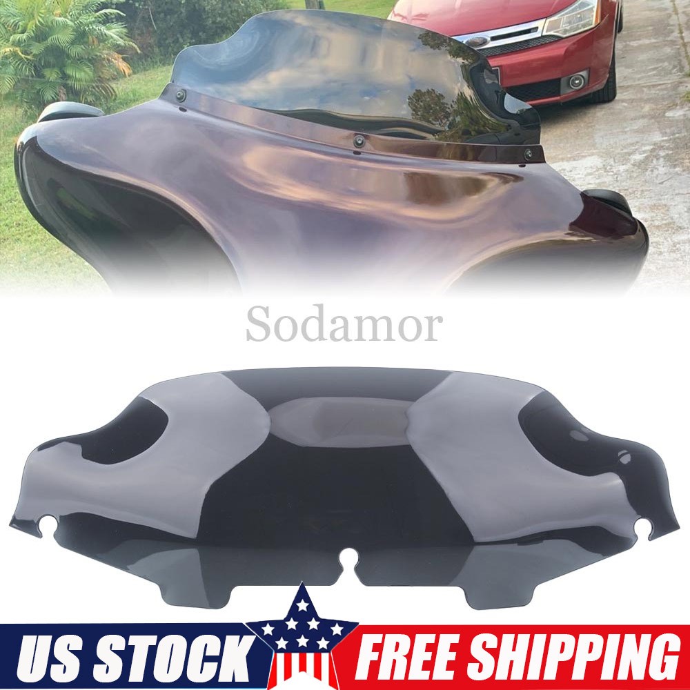 For Harley Street Electra Glide 1996-2013 6" Smoke Wave Windshield Windscreen