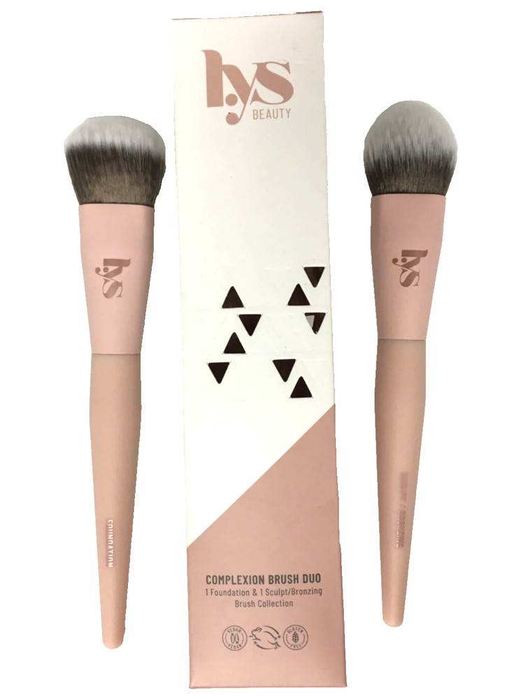 LYS Complexion Brush Duo, Foundation and Sculpting Brushes, Bronzing Collection
