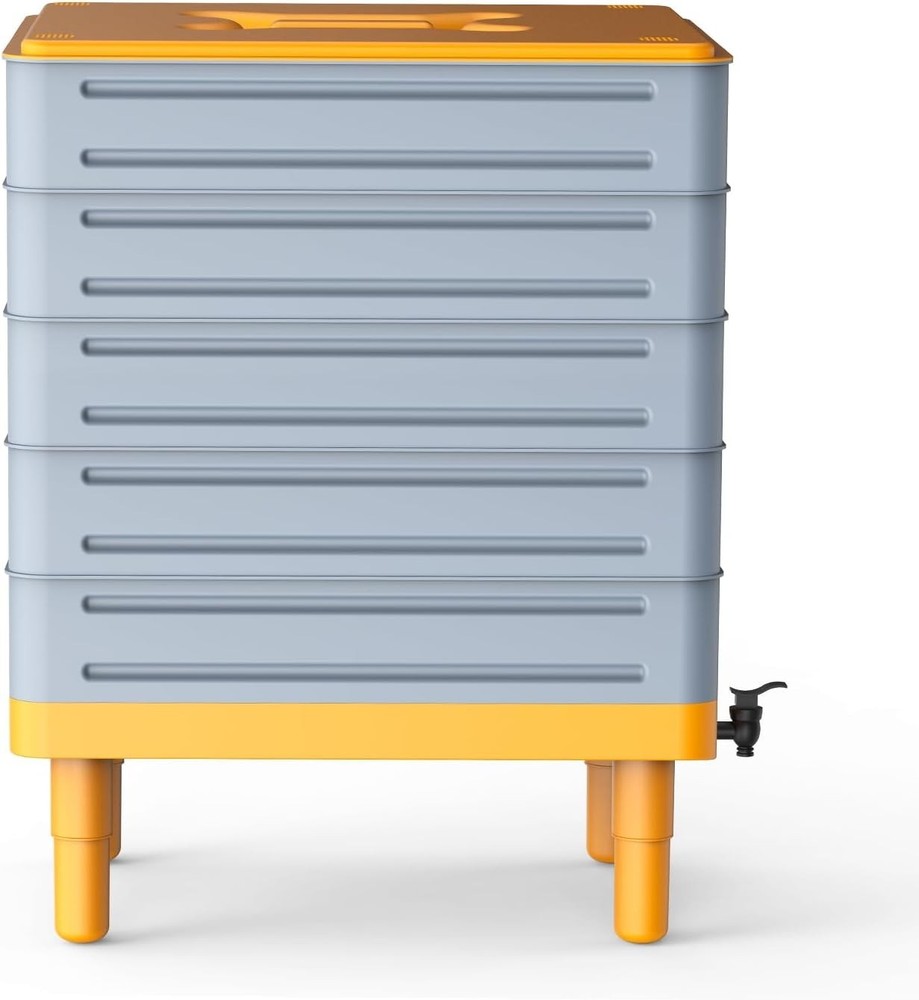 5-Tray Worm Composter,100L WormCompost Bin Vermicomposting Starter Indoor &