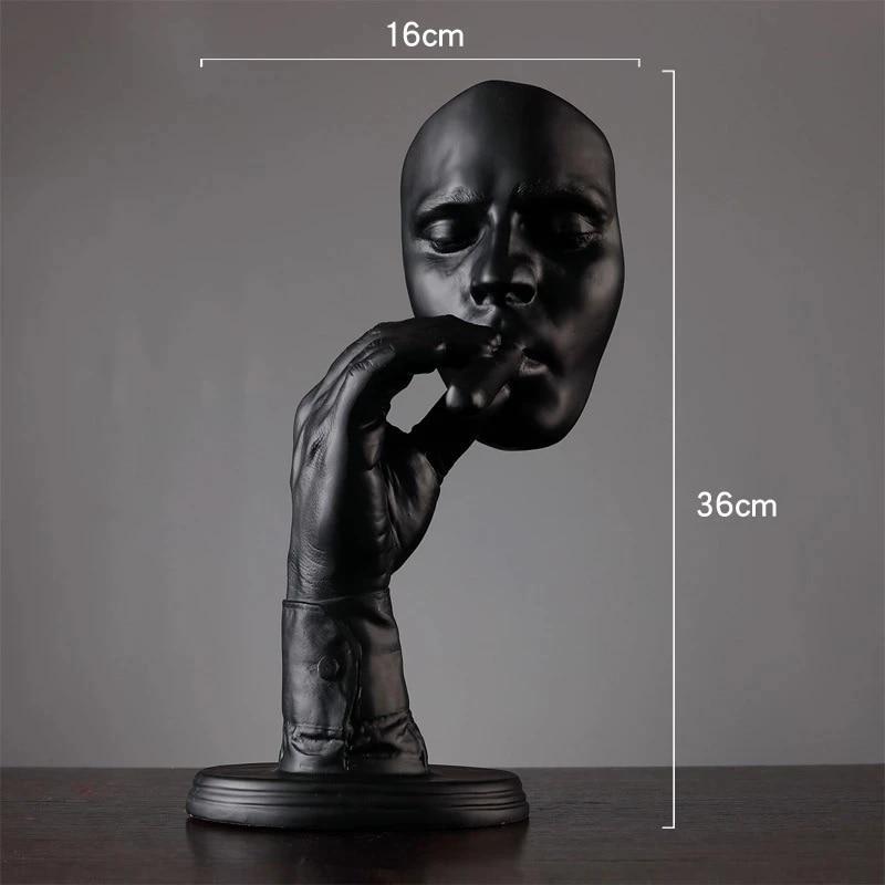 Retro Editators Abstract Sculpture an Smoking Cigar Creative Face Statue Charact