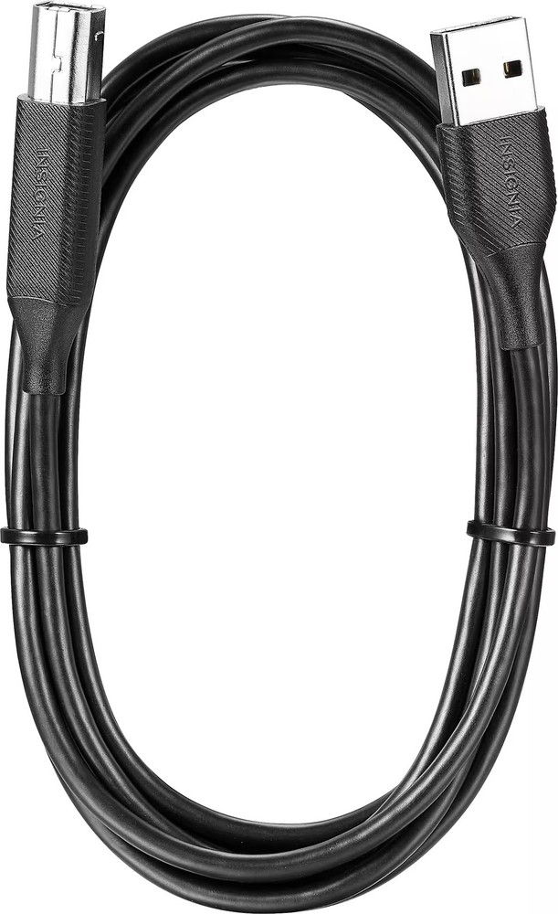 Insignia- 6' USB to USB-B Printer Cable - Black