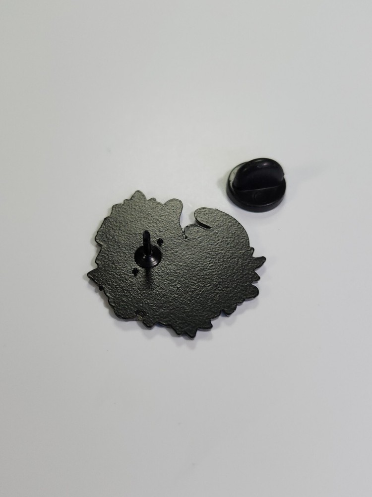 White Cat Rolling in Flowers Lapel Pin