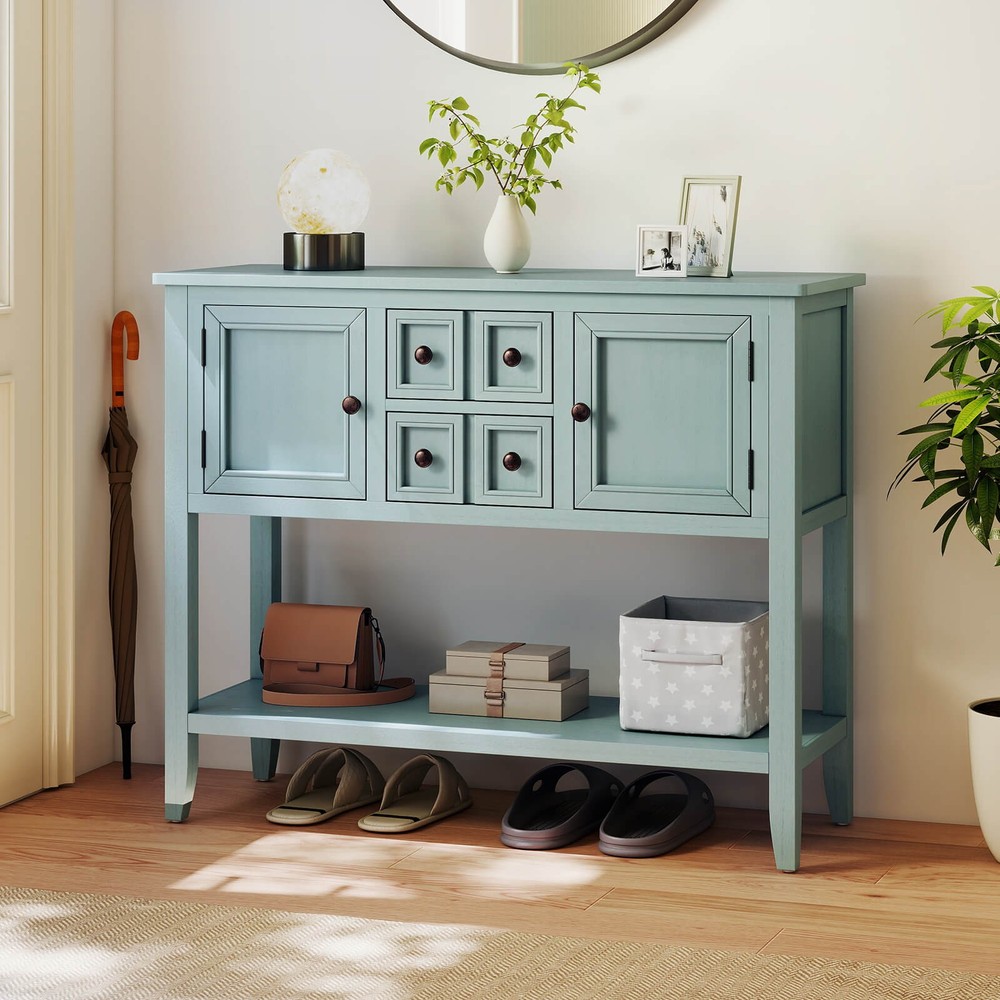 Buffet Sideboard Cabinet Entryway Console Table with 2 Doors and 2 Drawers