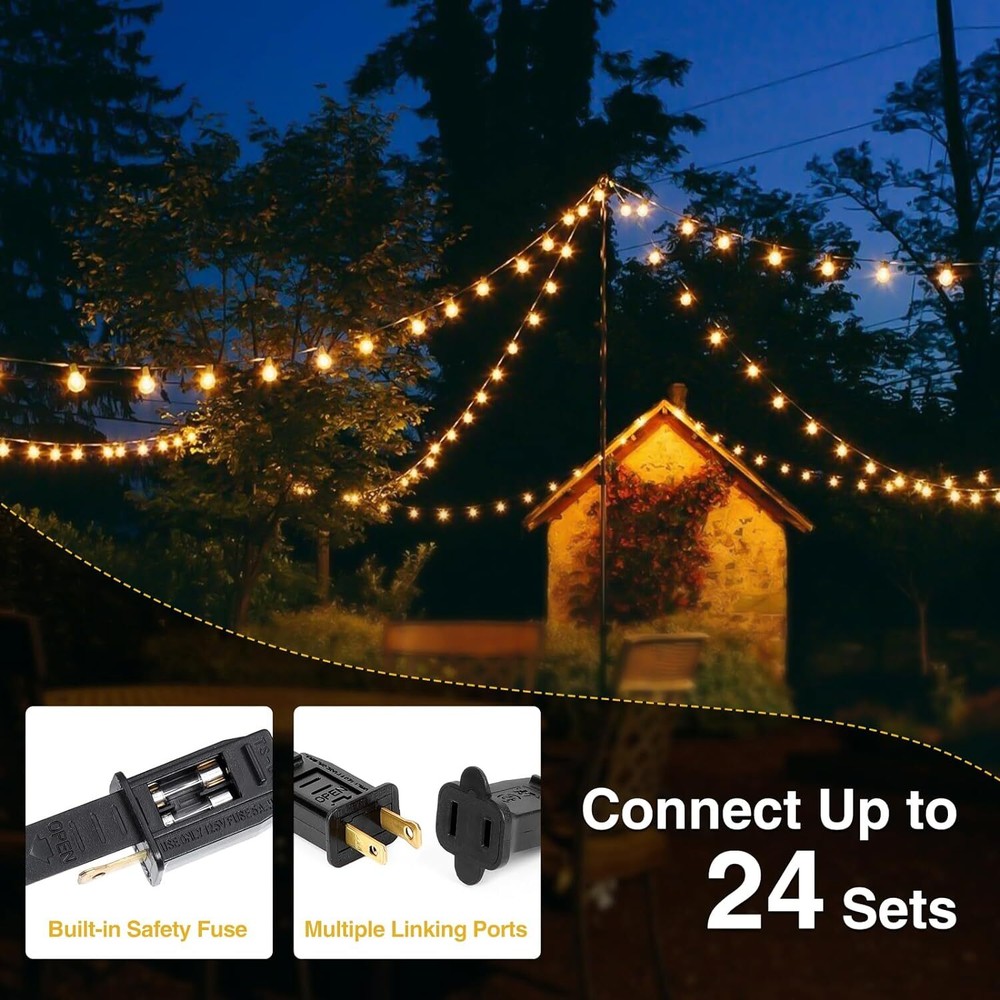 Solar String Lights - 200Ft LED Outdoor String Lights - Shatterproof, Waterproof