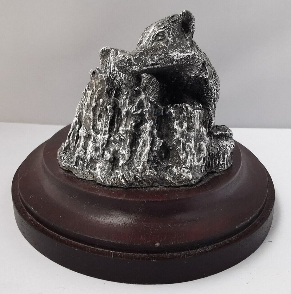Vintage Solid Silver Badger Group Figurine - Sheff 1986.