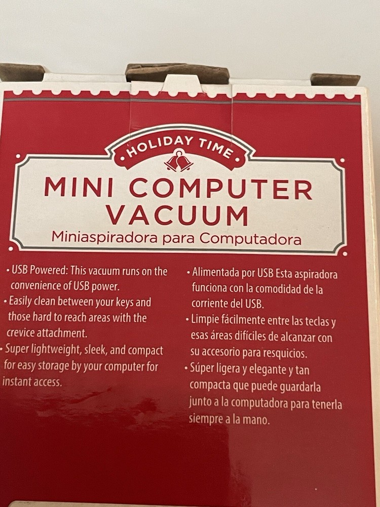 Holiday Time Mini Wired USB Powered Computer Keyboard Vacuum New