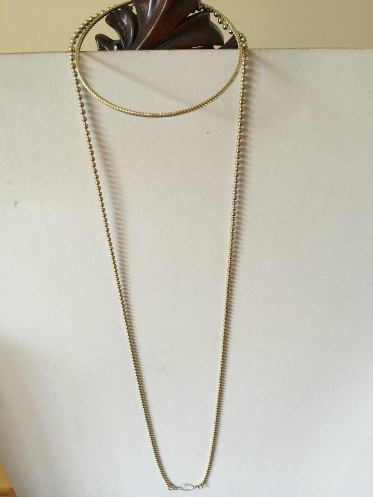30"L silver tone single strand Necklace and Fine decorative pattern bracelet