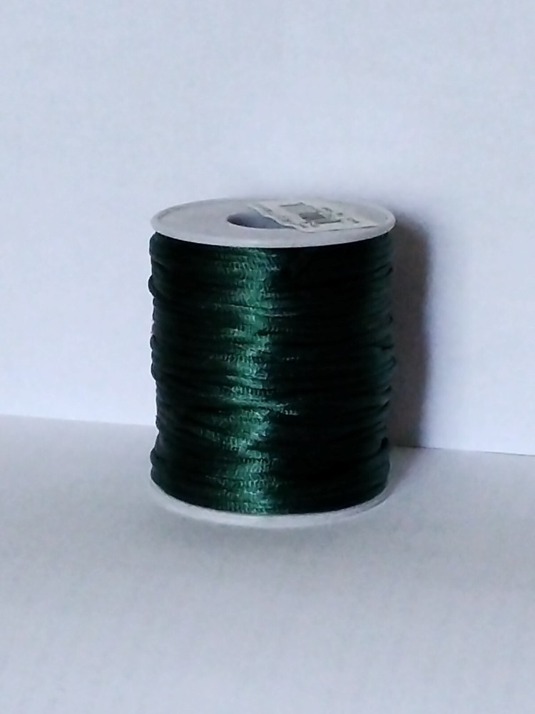 Satin Polyester Cord -  2.5 Mm - Hunter Green - 40 Meter Spool