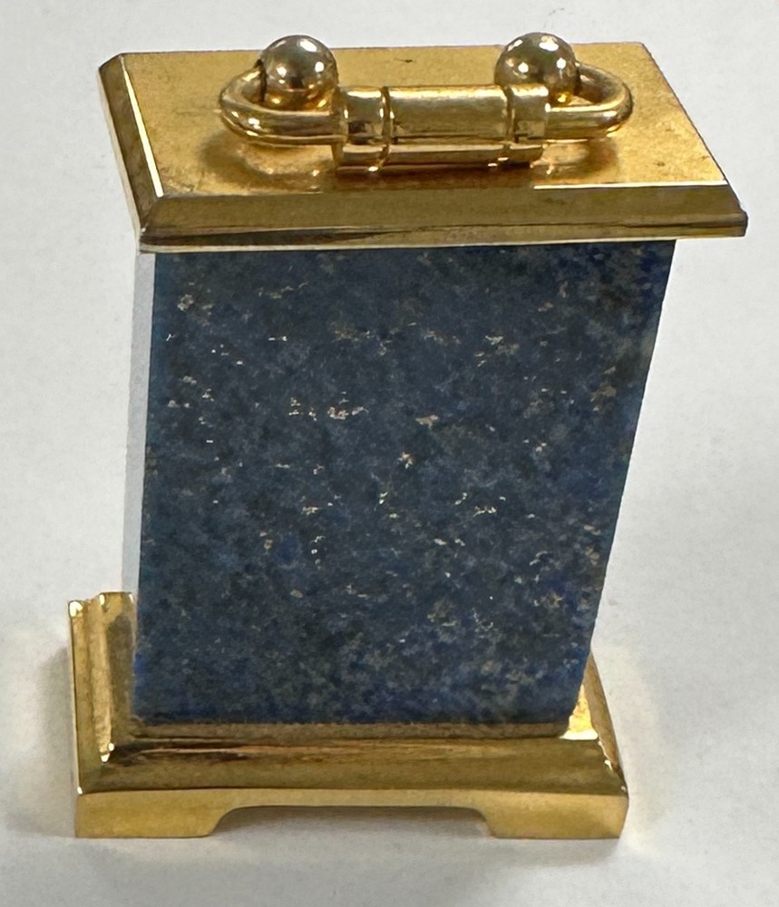 Vintage Miniature Lapis Clock 2"H