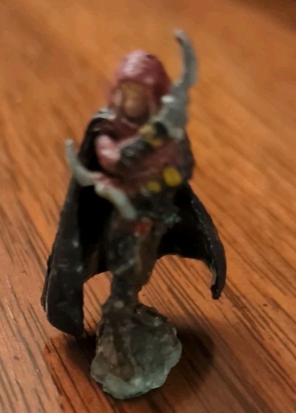 D&D Human Rogue Hand Painted Tabletop Mini (Red/Black)