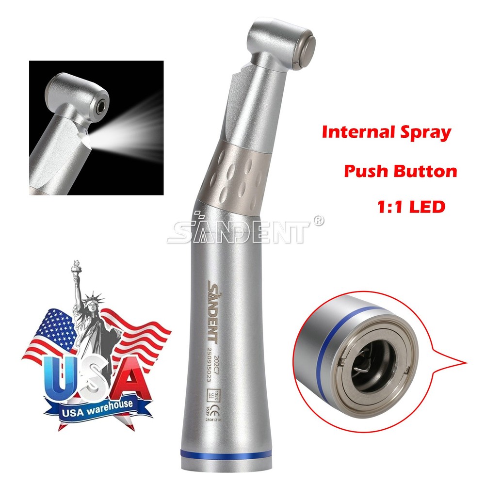 Dental 1:1 Contra Angle E-generator LED Internal Way Low Speed Handpiece E-type
