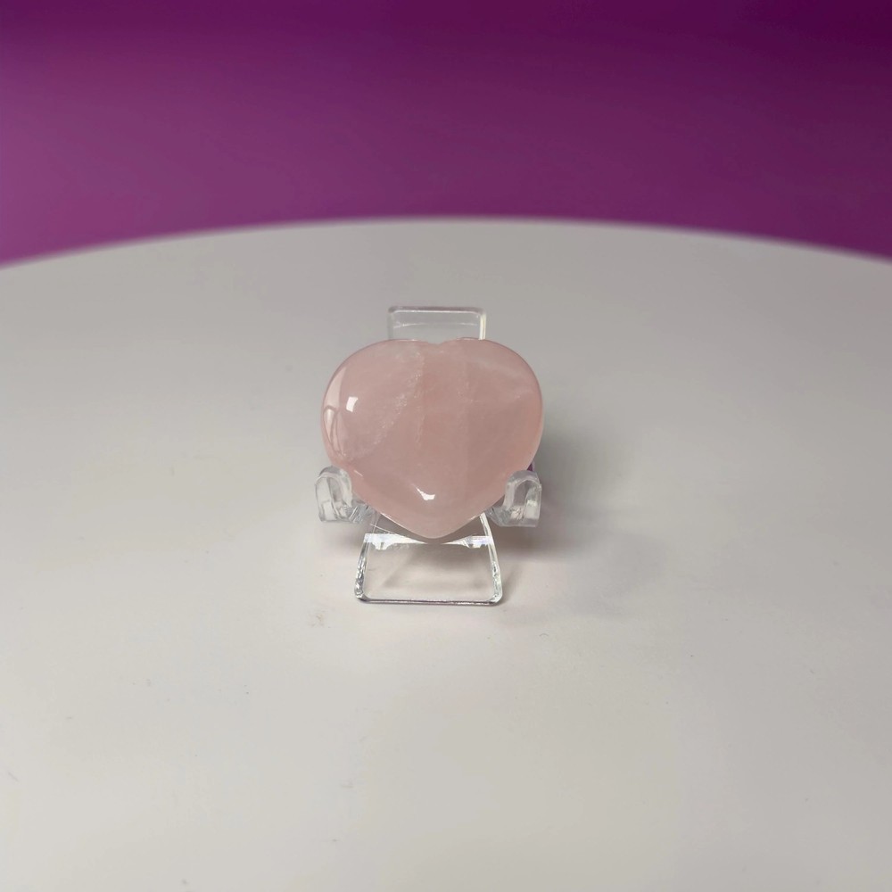 Mini Rose Quartz Heart Carving