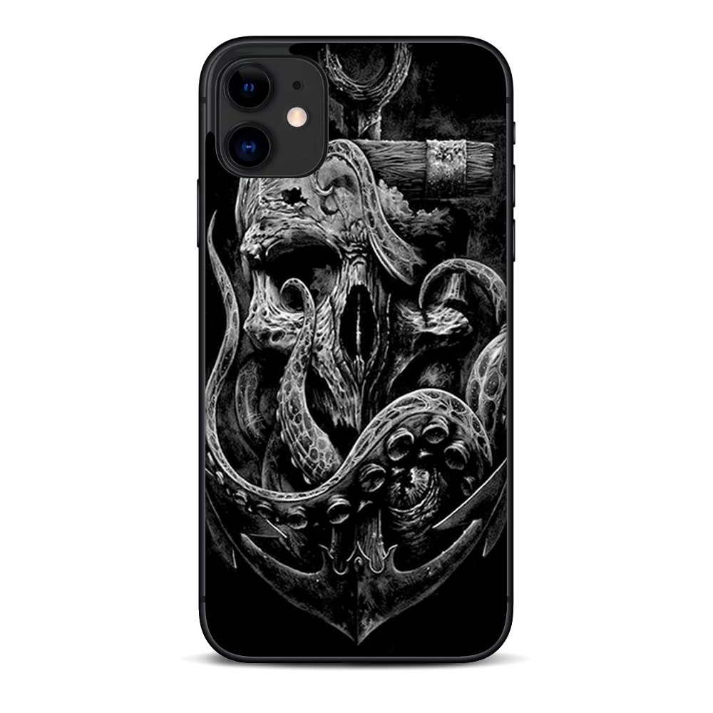 Skins Decal Wrap for Apple iPhone 11 - Skull Anchor Octopus Under Sea
