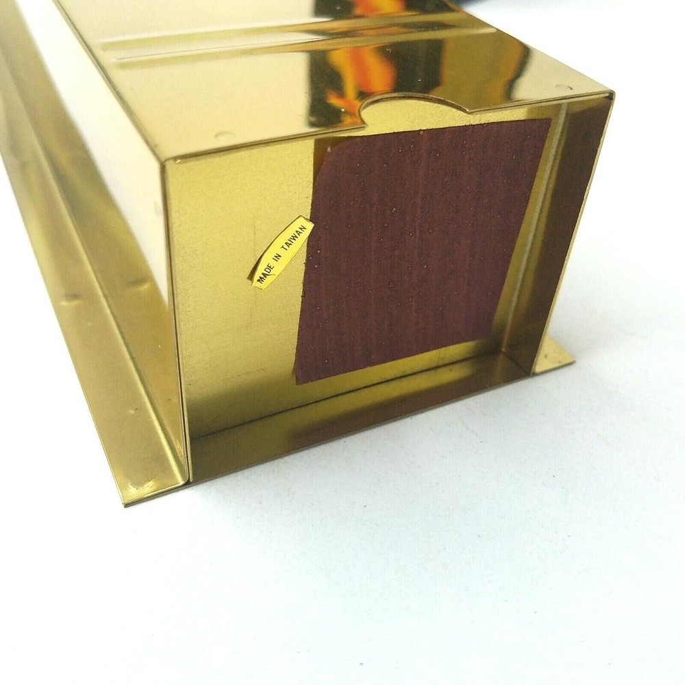 Solid Brass Fireplace Match Matchstick Wall Holder 13” Tall Flame Embellish NOS