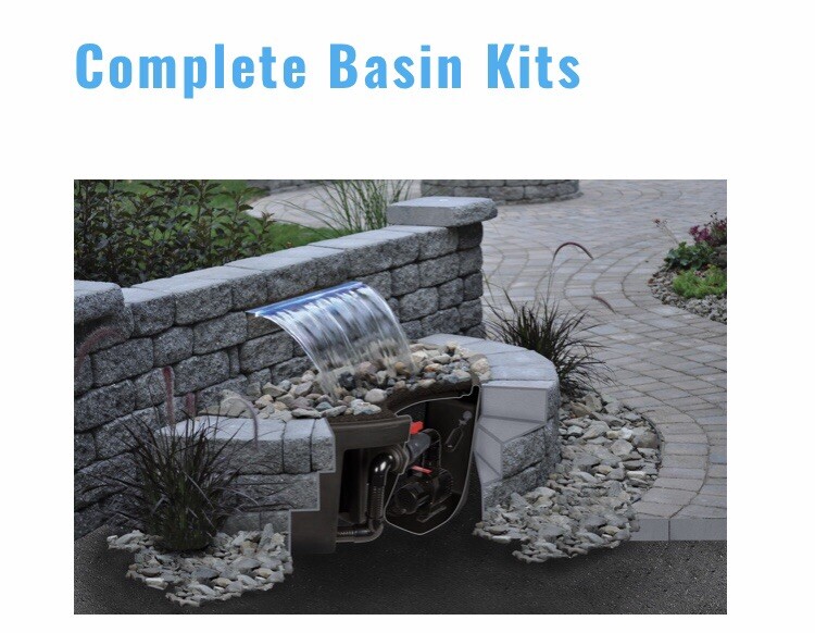 Atlantic Waterfall Basin Kit For 24” Spillway NIB