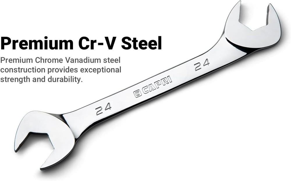 Capri Tools 13 mm Angle Open End Wrench, 30° and 60° angles, Metric