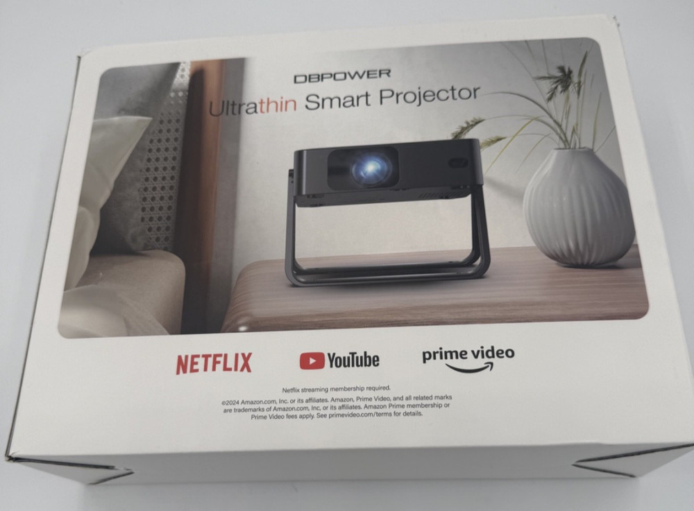 Ultra-Thin Netflix Licensed | AI Auto Focus Smart Mini Projector WiFi Bluetooth
