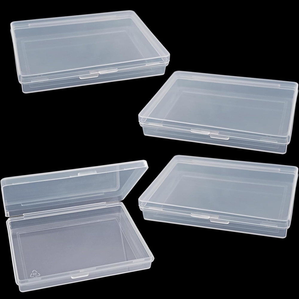 4 Pcs Mini Trading Card Case Clear Plastic Storage Box Game Card Deck Box Cards