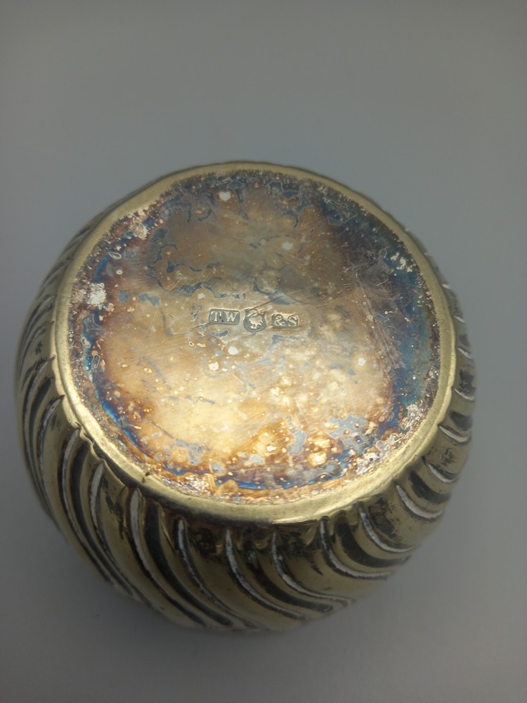 Antique Silver plated dish 6cms tall T.W & S marked