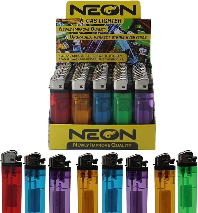 50 Disposable NEON lighters