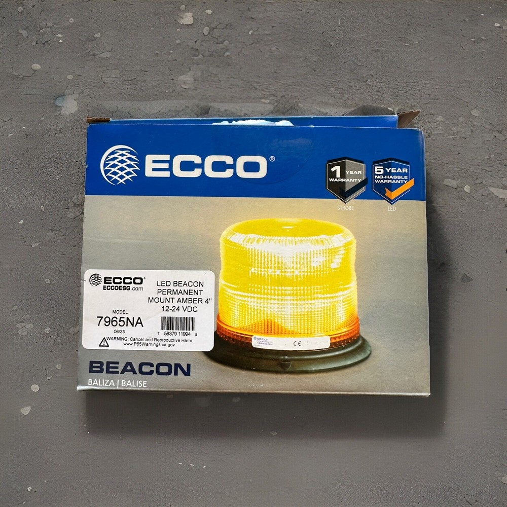 ECCO 7965NA 12-24VDC Amber LED Permanent Mount Beacon.