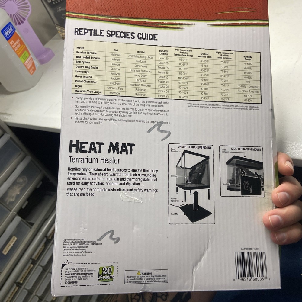 Zilla Reptile Terrarium Heat Mat, specifically the Medium size