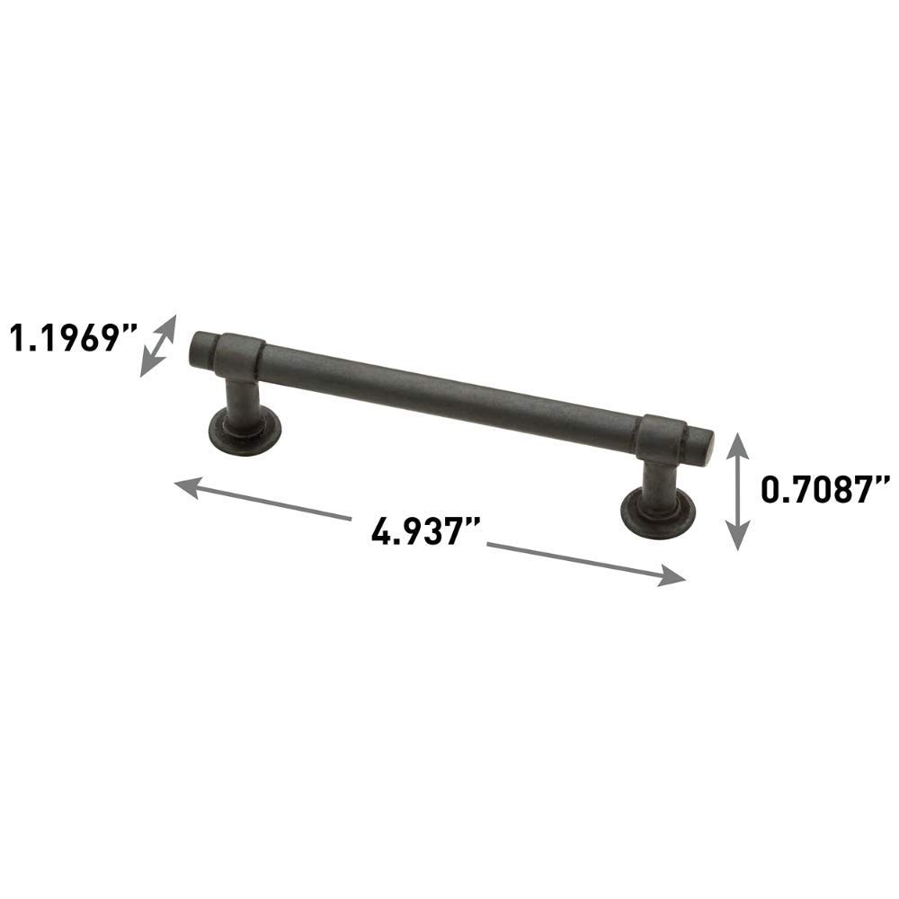 Francisco (10-Pack) Cabinet Handles 4" Hole Center Pulls | Soft Iron Hardware...