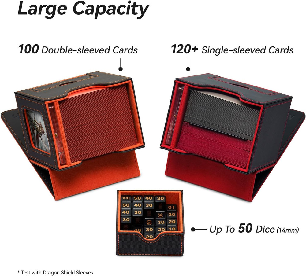 Card Deck Box for MTG Commander - Patented Design, Commander Display, Fits 100 D