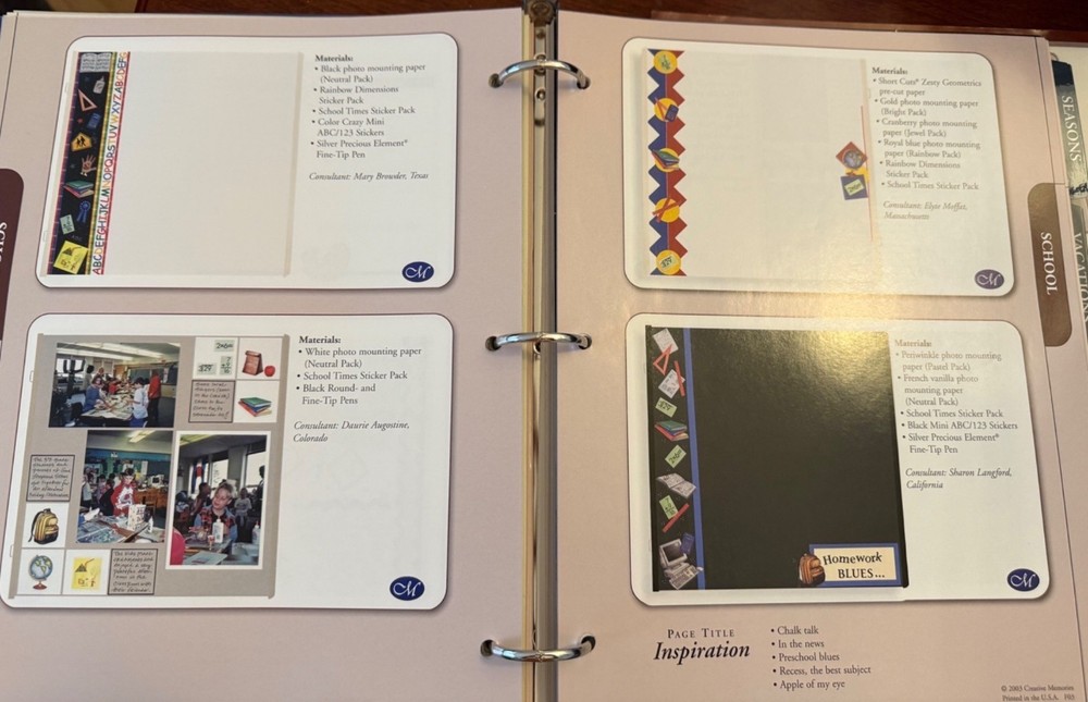 Creative Memories Page Patterns w Page Patterns Organizer Binder Notebook