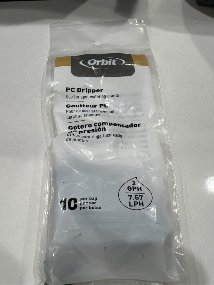 10-Pack ORBIT 67226 Drip Irrigation Plastic Pressure-Compensating Dripper 2 GPH
