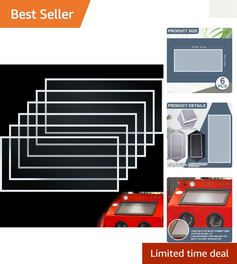 6 Pcs Sandblast Cabinet Lens Protector - Easy Adhesive Installation