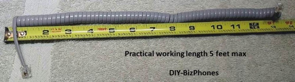 Light/Medium Gray 9Ft Phone Handset Cord RJ9 Curly Coil Bulk Pack