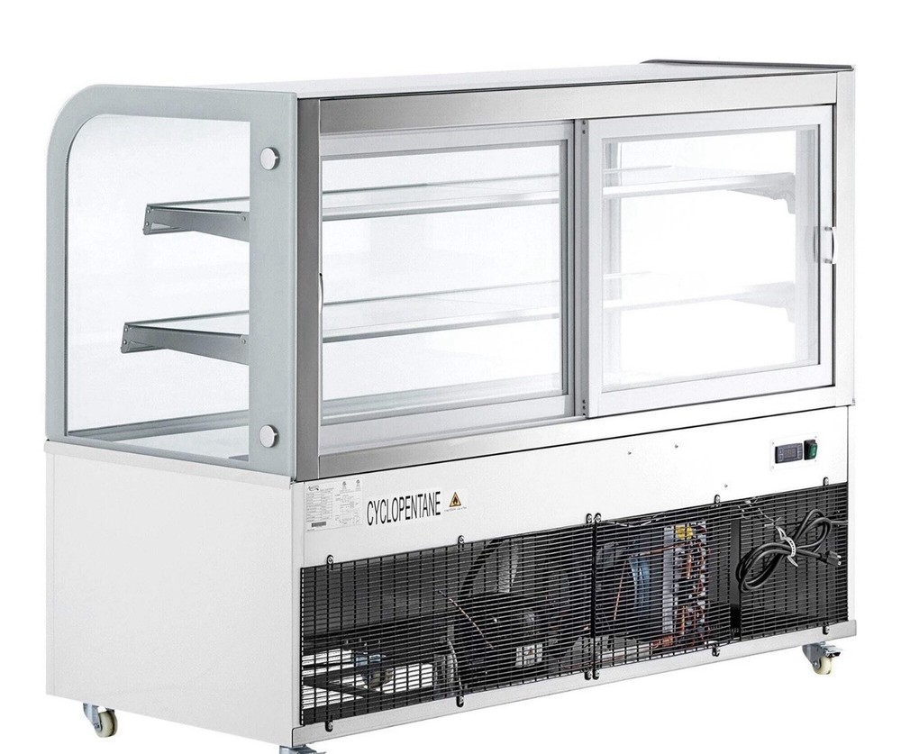 60" Curved Glass White Refrigerated Bakery Display Case