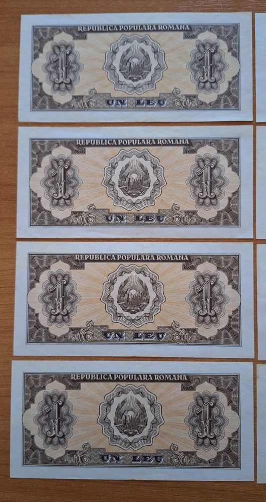 Romania 1 leu 1952 EF consecutive