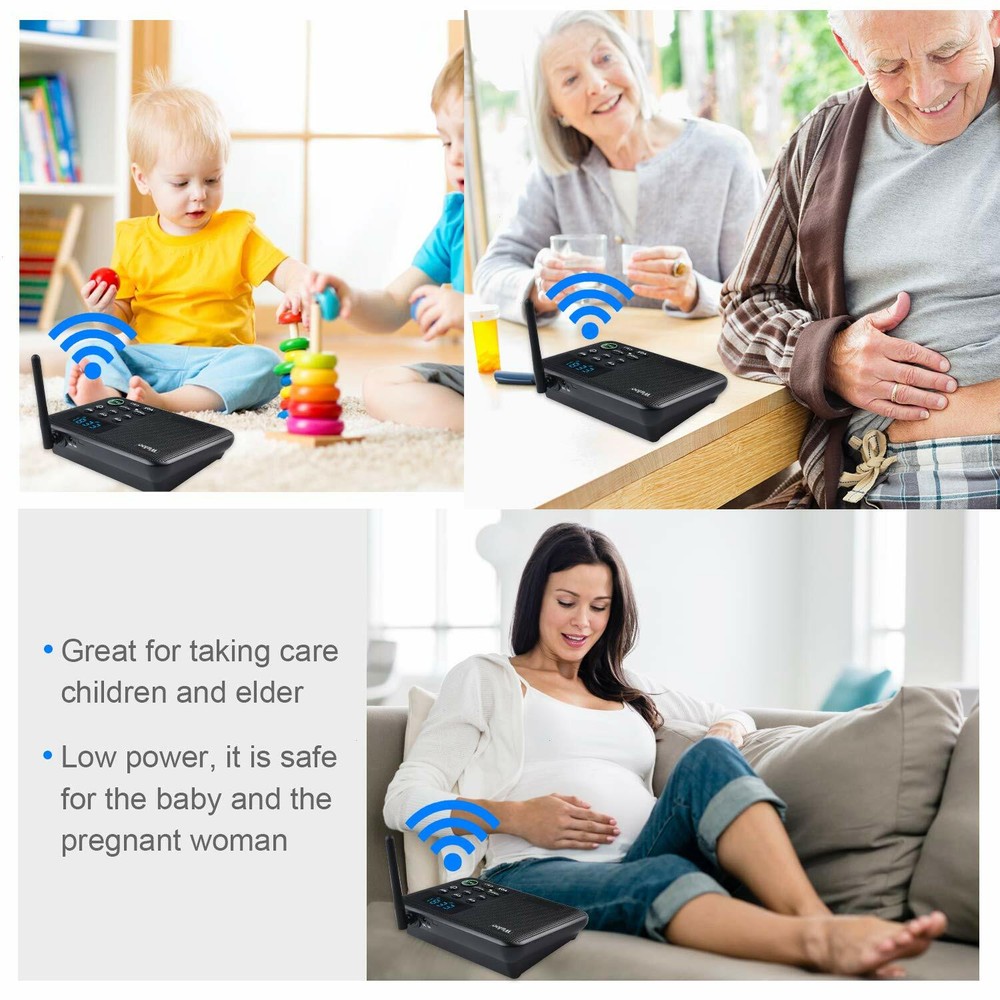 Wuloo 22 Channel Call All Home Office FM Wireless Intercom Call System 3-Station