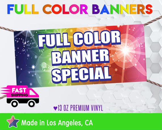 3' x 6' Custom sign Vinyl Banner 13oz Full Color - Free Basic Design Include