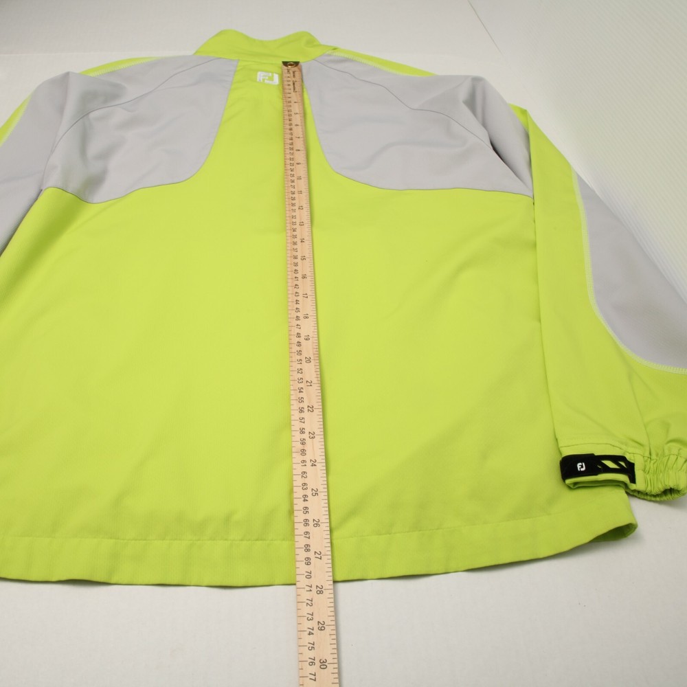 FootJoy Wind Shirt Men Medium White Yellow Gray Pullover 1/2 Zip Rancho Bernardo