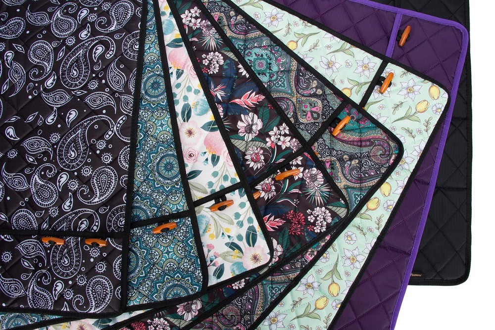 PACMAXI Sewing Machine Pad for Table with Pockets, 6-Mandala Pattern