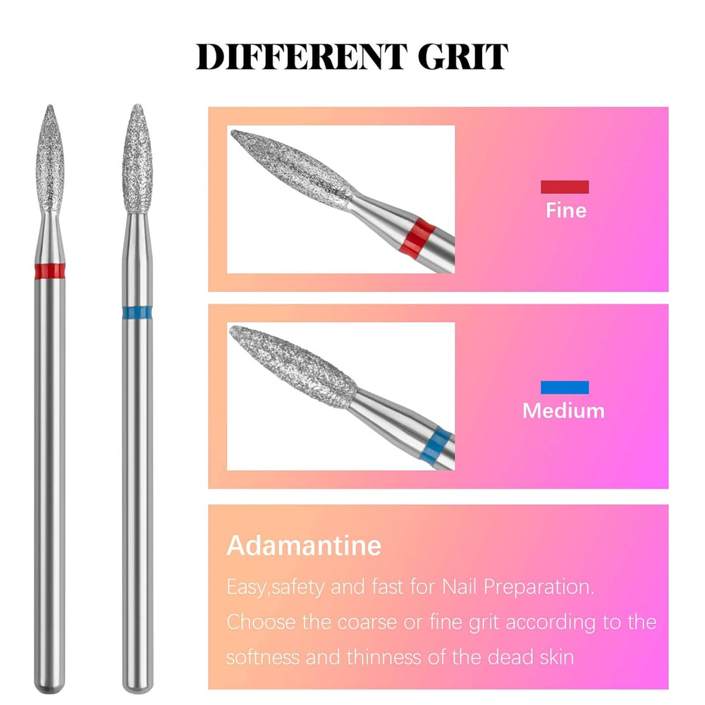 Cuticle Drill Bit,Nail Drill Bits Flame Cuticle Clean Drill Bit for 3/32''Electr