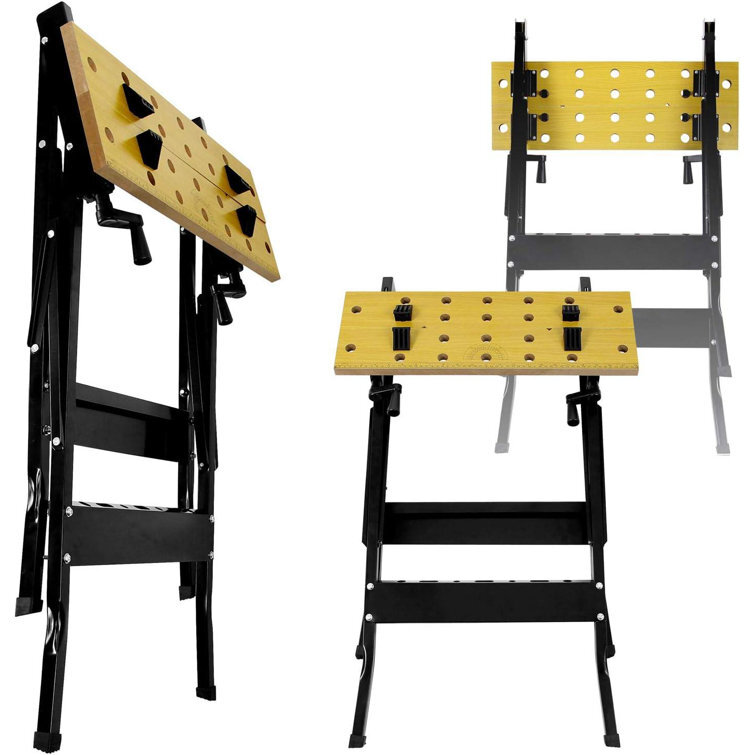 ColourTree Folding Workmate Workbench Carpenter Saw Table with Adjustable Clamps