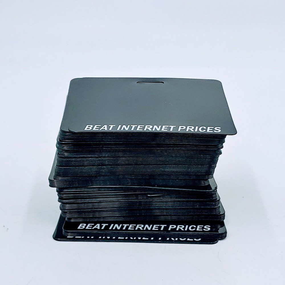 Beat Internet Prices Plastic Tags. 2"x3" 100 units. Black. New. E23
