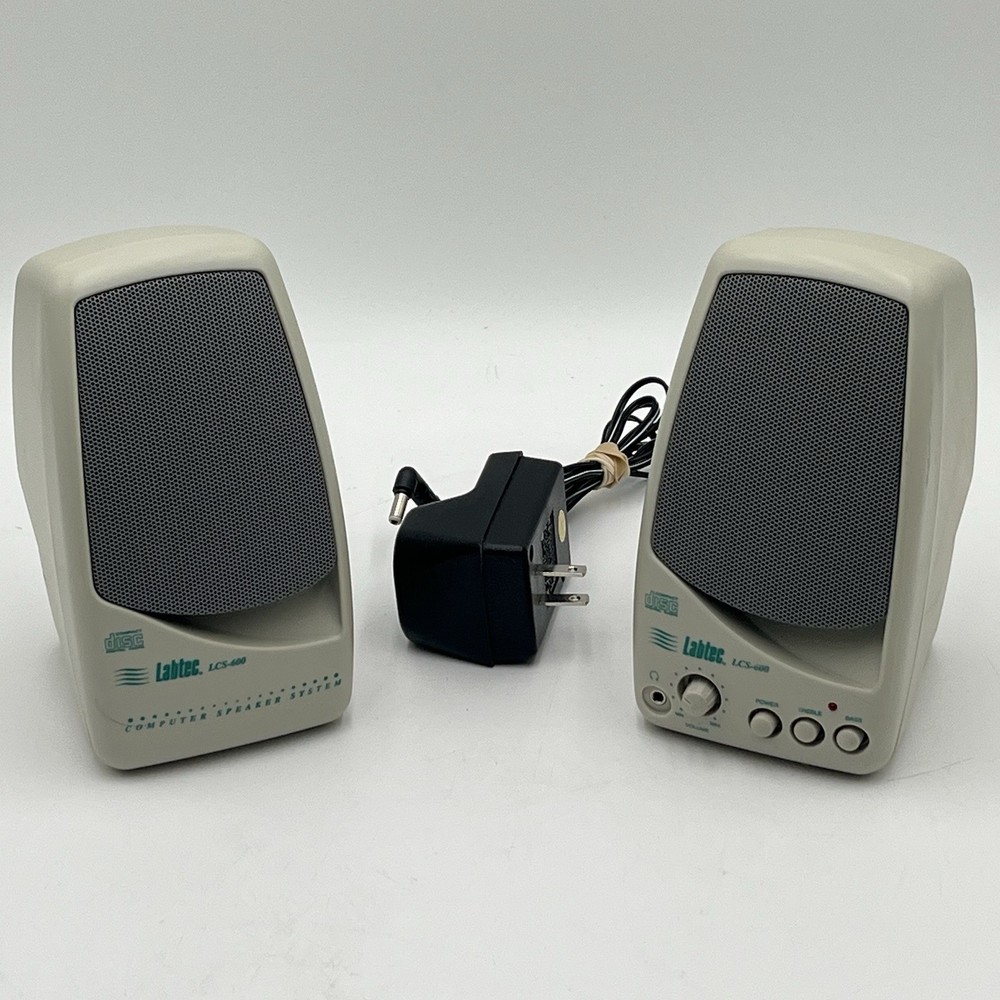 LABTEC LCS-600 PC / Computer Speakers VINTAGE! Tested Works