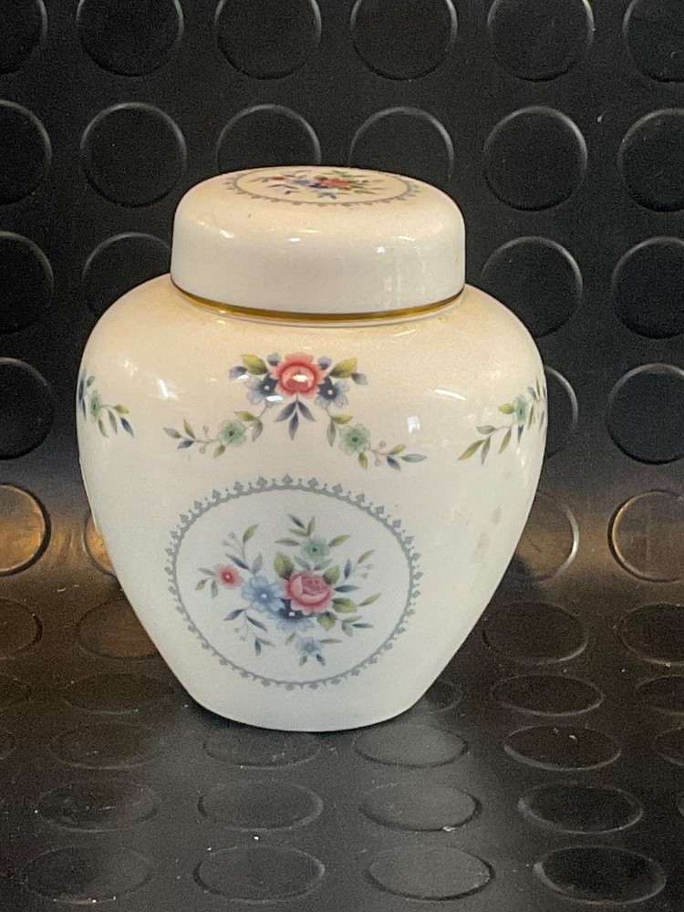 Wedgewood Bone China Rosedale Pattern Ginger Jar with Lid