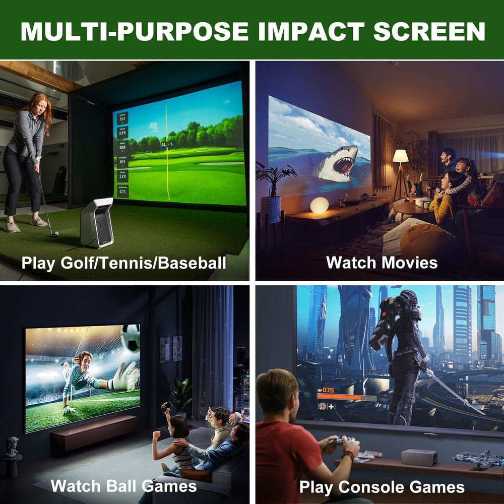 Fireproof Golf Simulator Impact Screen for Training – Professional 3D Air Mesh G