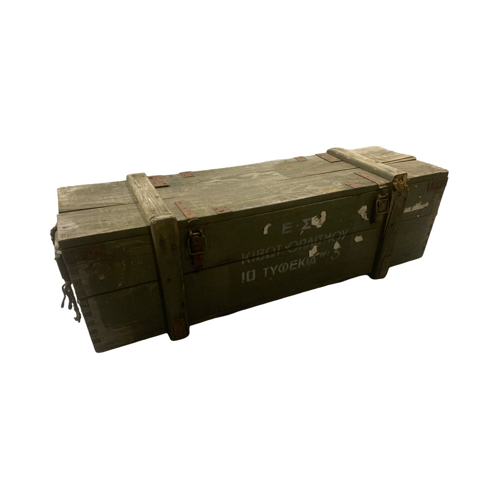 Greek Military Surplus Wooden Rifle Transport Crate