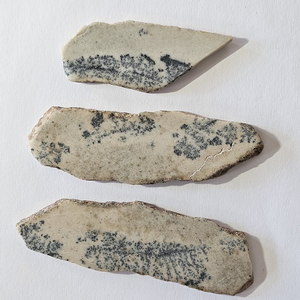 Agate With Dendrites Three Lapidary Slabs 52 Grams