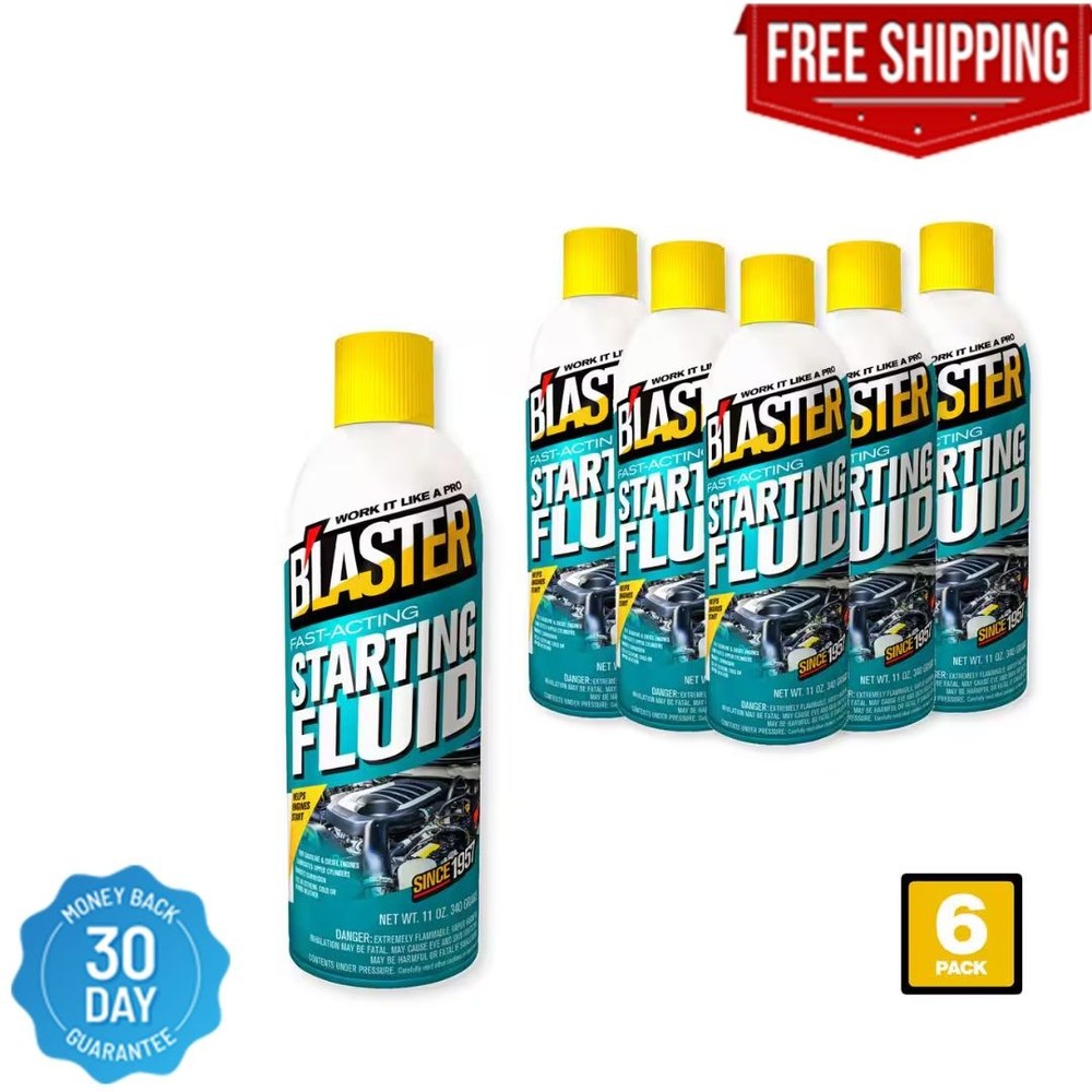 11 Oz. Fast-Acting Engine Starting Fluid Spray (Pack of 6)