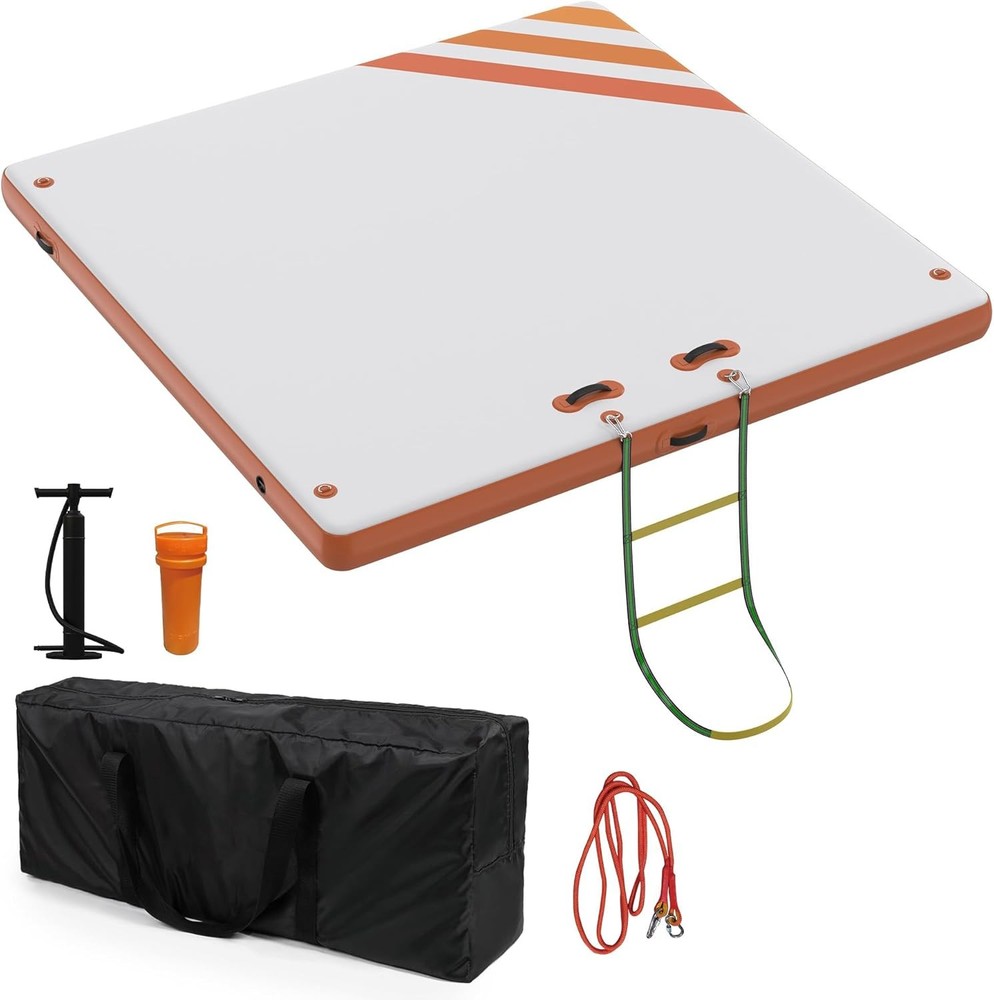 Inflatable Floating Dock, Swim Platform Floating Dock for Lakes,Non-Slip Surface