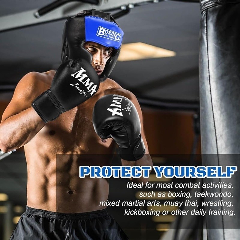 Boxing Headgear Adjustable Protective Lightweight Breathable Training Equipment