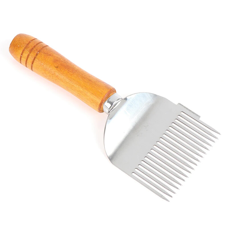 Honey Cutter Scraper Beehive Honey Uncapping Fork Wooden Handle Beekeeping Tools